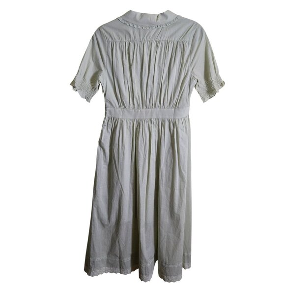 Simply Retro NWT Embroidered Lace Ruched Midi Dress Puff Short Sleeve Size M - Picture 3 of 15